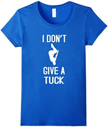 Women's I Don't Give a Tuck Gymnastics Cheerleading T-Shirt Medium Royal Blue