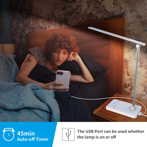 Desk Lamp Led USB-Port Adjustable - 5 Brightness Levels & 5 Lighting Modes Touch Control Bright Desk Light for Reading | Office Working | Study