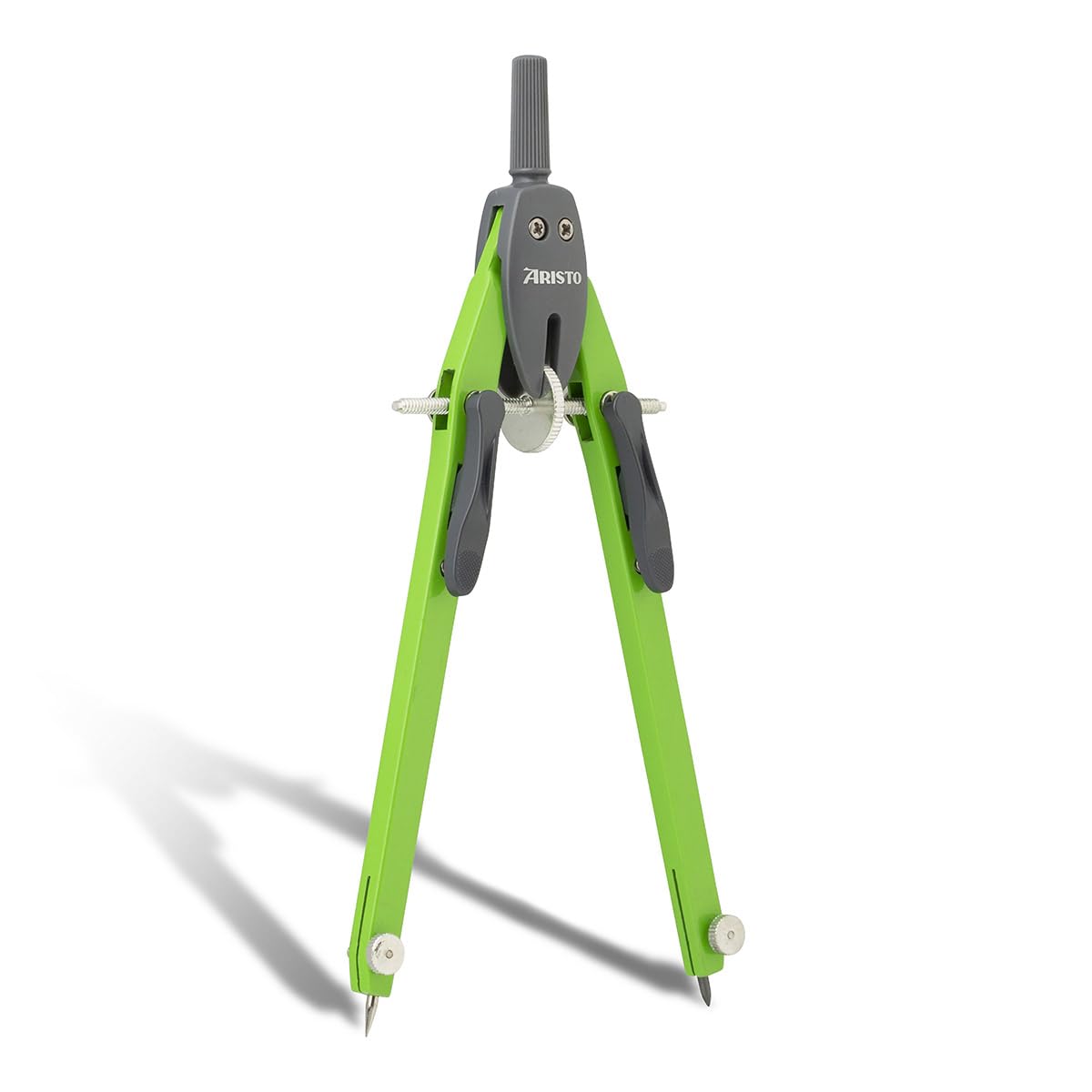 Aristo AR552813-20 BTS Quick Adjustment Compass with Inadjustable Compass Legs (Circles up to 340 mm Diameter, Die-Cast Zinc, 2 Replacement Leads and Spare Needle) Forest