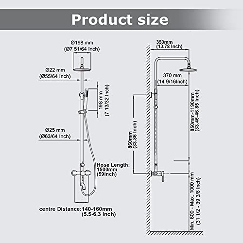 Aolemi Outdoor Shower Fixture SUS304 Triple Function Brushed Nickel