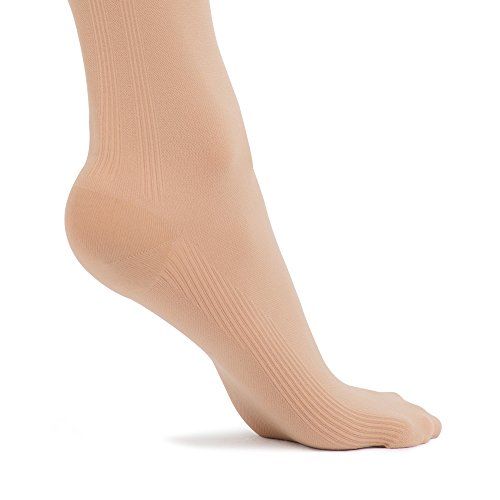 Fytto 1020 Women’s Compression Socks, Opaque 15-20mmHg – Knee High Circulatory Hosiery for Travel, Varicose Veins and Swelling Leg, Nude, Large - Thumbnail 4