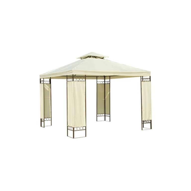 Outsunny Pérgola de Metal 3x3m Gazebo Cenador para Jardín Patio o