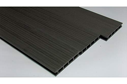 Terrassendielen WPC Komplettset WoodoBasic in anthrazit beinhaltet: WPC Diele 4 m lang, Unterkonstruktion… – Bild 3