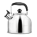 Whistling Tea Kettle Stainless Steel Teapot for Stove Top - Thin Base - Fast Boil - 3.7L/4Qt - by AMFOCUS