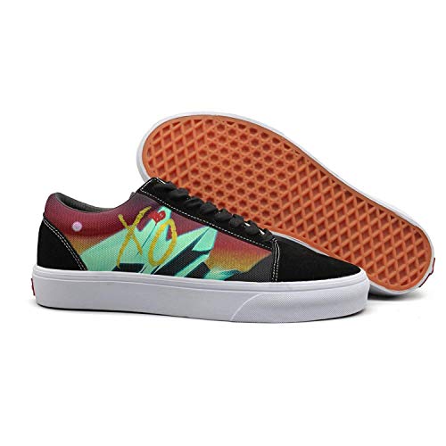 KDKASO The-Weeknd-Cartoon-XO- Skateboard Shoes Canvas Shoes Low top for Men