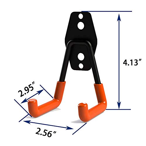 Garage Storage Utility Hooks, Wall Mount Hanging Hooks, Steel U-Hooks Tool Organizer Holder, 2-Pack