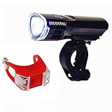 Benran Bicycle Light Set Super Bright 5 LED Headlight, waterproof Taillight, Quick-Release (Black)