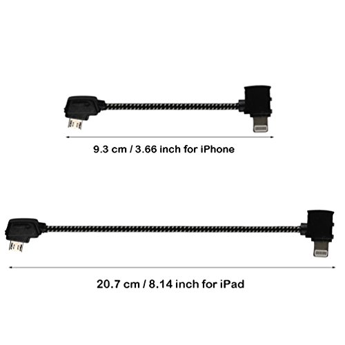 Anbee Nylon Braided iOS Cellphone Cable 3.66 inch Compatible with DJI Mavic Mini/Pro/Maivc Air/Mavic 2 Pro - Zoom/Spark Drone
