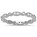 Oxford Diamond Co Marquis & Round Cubic Zirconia Eternity Band .925 Sterling Silver Ring Size 8