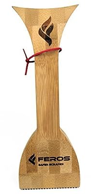 FEROS Safer Scraper - Wood BBQ Wooden Grill Cleaner - Cleans top and Between Barbecue grates. Use to Oil & Clean Barbeque. Sustainable Replacement for Wire Bristle Brush