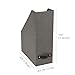 Bigso Box of Sweden Estelle Canvas Fiberboard Upright Magazine Storage Box Organizer for Papers & Catalogs w/Leather Handle | Magazine File Holder for Office Desks | 12.6