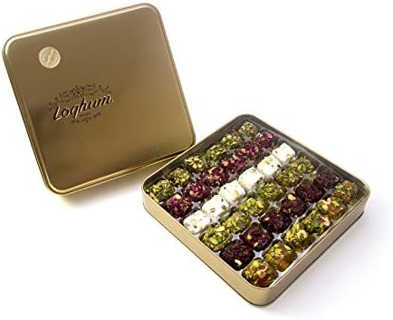 Taste Of Narnia Authentic Turkish Delight with Rose/Sweet Confectionery Gourmet Christmas Gift Box Candy Dessert- Mix Flavors - Great for Any Gifting Occasion (36 pcs - Mix of 6) (9 Pieces)