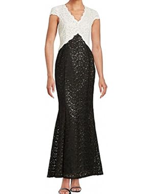 Calvin Klein Women's Lace Colorblocked Sheath Dress Black 2