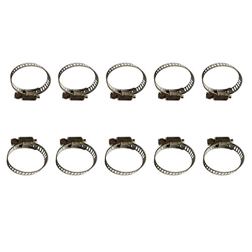 Sala-synth - 10Pcs Adjustable Stainless Steel Drive Hose Clamp Tri Clamp Fuel Line Pipe Worm Gear Clip Tube Fasterner Spring Clip