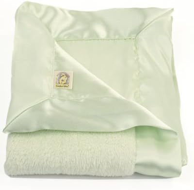Comfort Silkie Satin &amp; Chenille Security Blanket 14"x17" Assorted Colors, Green Apple