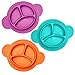 Squooshi Silicone Divided Dish - Fun Placemat - Easy to Clean - Dishwasher and Microwave Safe - Soft and Unbreakable - FDA Certified Silicone - Great for Baby or Older Kids. (Aqua)