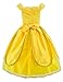 Princess Costume for Girls Party Fancy Dress Up with Accessories 3-4 Years(Style3 110cm) Yellow
