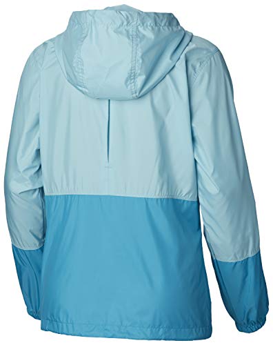 Columbia Women's Flash Forward Windbreaker, Water & Stain Resistant, Clear Blue/ Modern Turq, Large