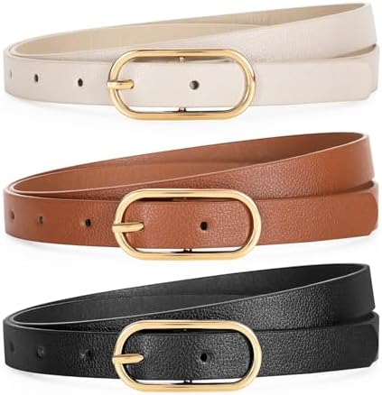 TRIWORKS 3 Pack Women Skinny Leather Belt for Jeans Pants  display picture 1