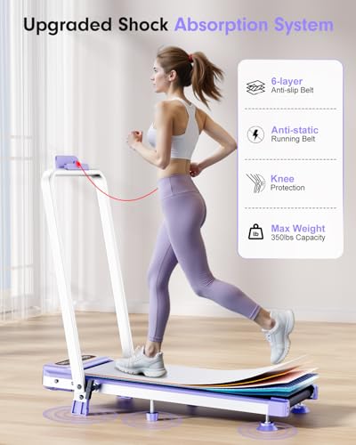 Walking Pad Treadmill with 10% Incline, Upgraded 3.5HP Low Noise Treadmills for Home, Trisomy 4 in 1 Foldable Treadmill, Walking Pad with Handle, 350+lb Capacity, Shock Absorption, Smart APP & Remote