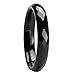 Black Ceramic Ring by CERAMIC GESTALT - 4mm . Faceted Design. (Size 5 to 14).
