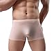 YiZYiF Men's Ice Silk Boxer Shorts Ultra Thin Transparent Bikini Soft Swimming Briefs Nude XX-Large