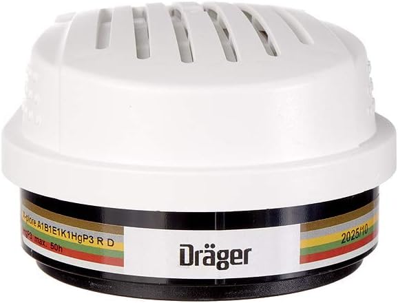 Dräger X-plore A1B1E1K1 Hg P3 RD Bayonet Filters, White, 2 Filters - Image 3