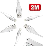 OTISA High Speed Lightning Charging Cable, 6 Feet (3 Pack) - Silver