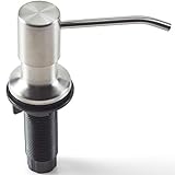 Soap Dispenser for Kitchen Sink (Brushed Nickel), Stainless Steel, Refill from the Top, Built in Design For CounterTop with Large Liquid Soap Bottle