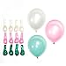 LECMARK 51 Pcs Birthday Party Supplies Kit - Mint Green, Pink and Cream Happy Birthday Banner with Fluffy Tissue Paper Pom Poms, Tassel Garland and Colorful Balloons (Mint Green)