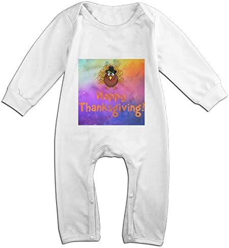 Z2G Thanksgiving Golden Cartoon Turkey Baby Printed Rompers Unisex Long Sleeve Cotton Cute Pajamas Outfit Jumpsuit