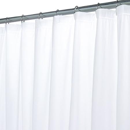 White Vinyl Shower Curtain Liner With Magnets By Carnation