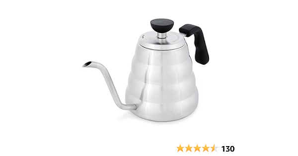 Cafetera estilo tetera. Cafetera hervidor de agua de acero inoxidable.  Tetera con cuello de cisne de goteo de café y hojas de té sueltas. Calidad  Barista. Tetera de 1.2 litros : Hogar y Cocina - Amazon.com