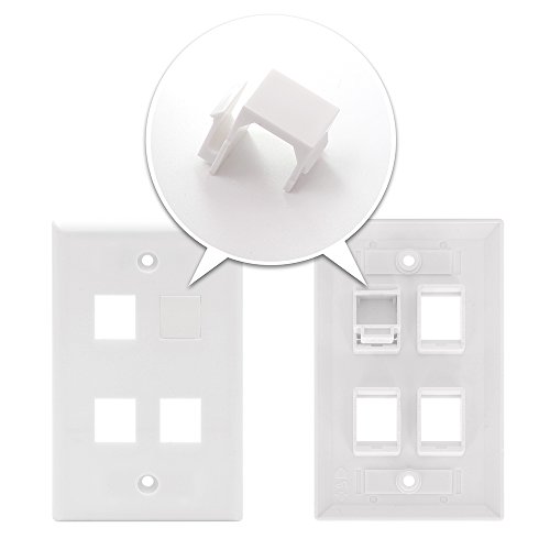 VCE 30Pack Blank Keystone Jack Inserts for Keystone Wall Plate and