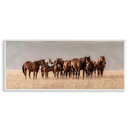 Stupell Industries Montana Mares Herd Gray Framed Giclee Art, design by Christy…