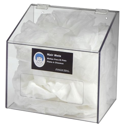 Horizon 5120-W Heavy Duty Plastic Hair Net/Beard Cover/Shoe/Arm Sleeve Cover Dispenser with Clear Lid, 12" Width x 14" Height x 8" Depth, White