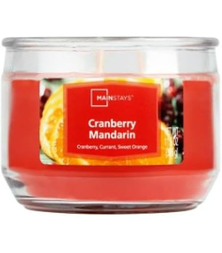 Mainstay - - Mainstays 14oz 3-Wick Jar Candle, Cranberry Mandarin Spice Mainstay - - Mainstays 14oz 3-Wick Jar Candle, Cranberry Mandarin Spice