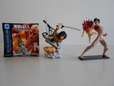Amazon カプセルq 進撃の巨人 絶望と反攻のヴィネット 全2種 戦士 全2種 1 立体機動の戦士 2 巨人化したエレン 戦 カプセル玩具 おもちゃ