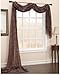 Gorgeous HomeDIFFERENT SOLID COLORS AND ALSOANIMAL PRINT 1PC SCARF VALANCE SOFT SHEER VOILE WINDOW TOPPER SWAG PANEL CURTAIN 216" LONG (LEOPARD BROWN)