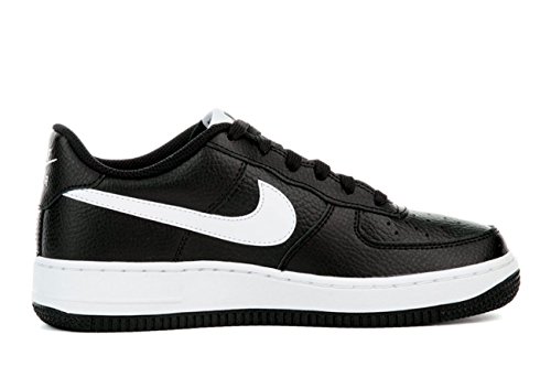 Nike Boys Air Force 1 Low Basketball Sneaker Black/White-White 6.5Y