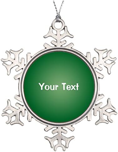 Xmas Trees Decorated Green 6 Custom Text Template Family Snowflake Ornaments Personalized Template