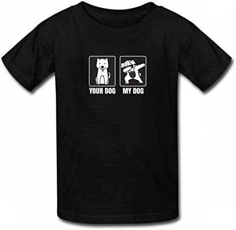 DMDSLH Your Dog My Dog Cool DAB Pug Lover Gift Cute Tshirt Printed Cotton T-Shirts Tops Logo Original Kid Tee Black