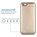 [MFI Apple Certified] iPhone 6S Battery Case - iPhone 6 Battery Case, SAVFY iPhone Portable Charger iPhone 6 6S Charging Case[Gold]-3200mAh Battery Pack Juice Bank Cover