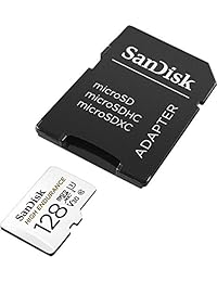 SanDisk   Tarjeta microSDXC de alta resistencia de 128 GB con adaptador para sistemas de vigilancia de salpicaderos y del hogar   C10, U3, V30, 4K UHD, tarjeta micro SD   Sdsqnr 128G GN6IA