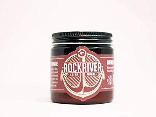 Men's Hair Styling Pomade - Rockriver, Vegan, Water Based Hair Styling Cream Pomade - Light Hold, High Shine - 4oz