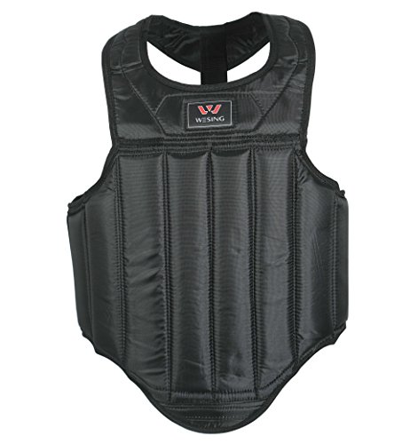 Martial Arts Muay Thai Boxing Chest Protector By Wesing (Black, Small(59in~63in,105.6lb~114.4lb))