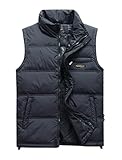 Vcansion Men's Classic Outwear Down Vest Lightweight Stand Collar Quilted Down Coat