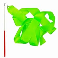 Shxstore Rhythmic Gymnastics Ribbon, Praise Dancing Streamers for Kids, Green, 1 Set