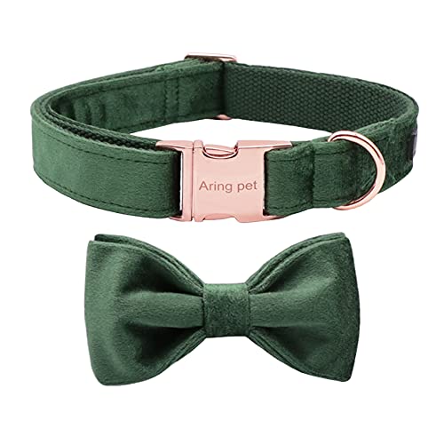 Aring Pet Velvet Dog Collar and Bow Aring Pet Velvet Dog Collar and Bow