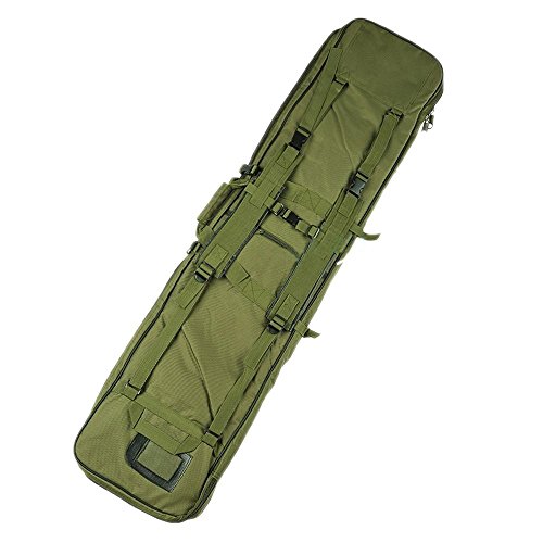 Luvodi Tactical Rifle Soft Case Padded with Backpack Straps 3 Pouch, 2 Zipper Pocket, 1 Short Gun Pistol Storage Holder 48 inch Military Survival Trekking Hiking Fishing Rod Bag - Thumbnail 6